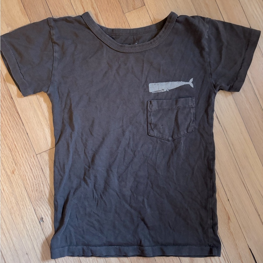 Black Grey Mollusk Boys T Shirt Whale Pocket Size 2T
